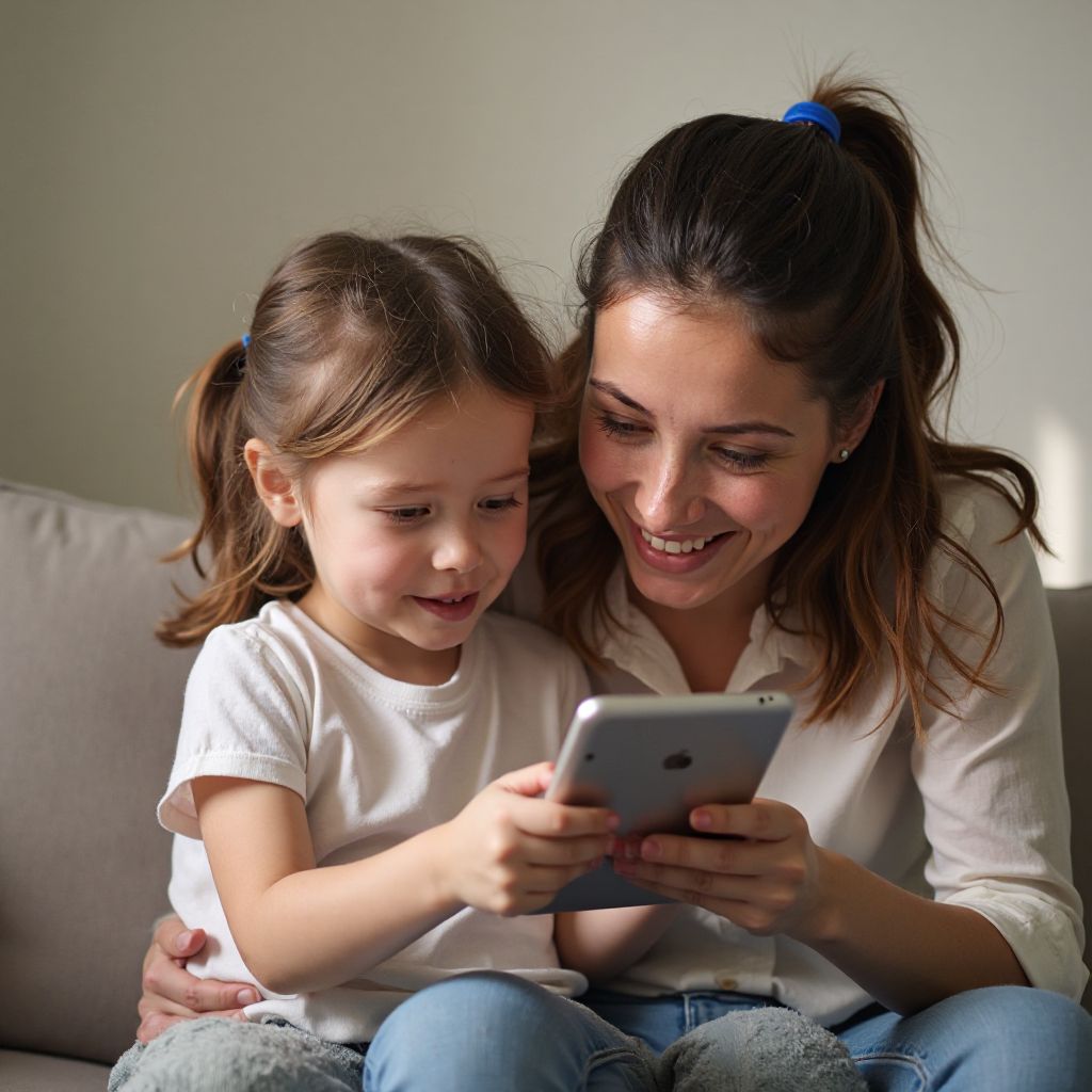 Una madre felice con il suo bambino